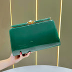 Elegant White Glossy Clutch Shoulder Bag