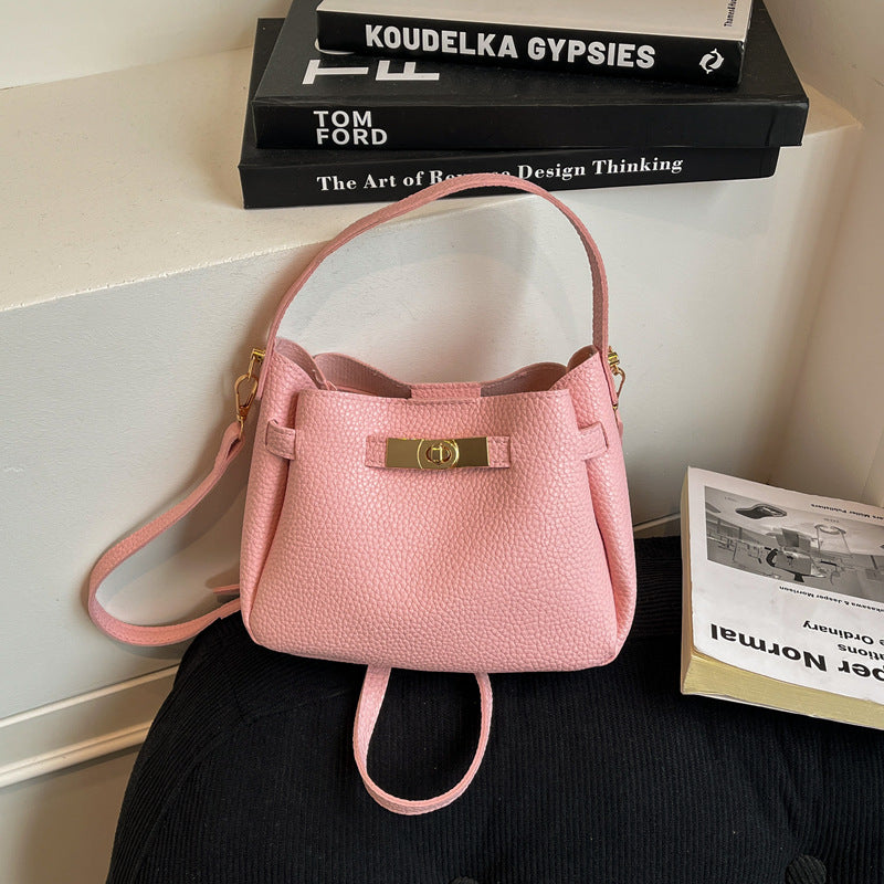 Soft Leather Bucket Bag Set Tote Shoulder