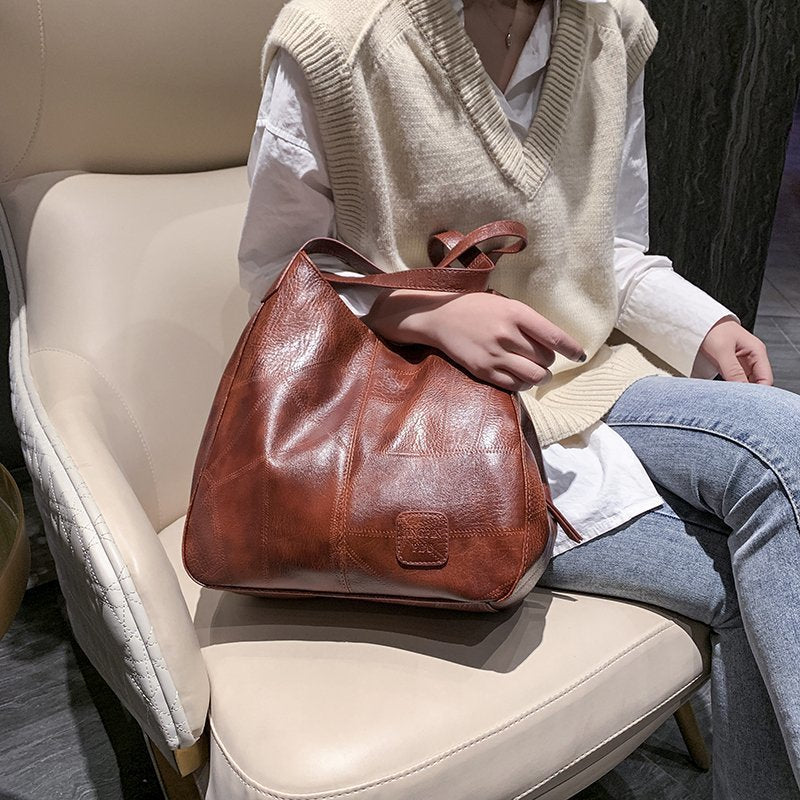 Soft Leather Women's Shoulder Crossbody Handbag