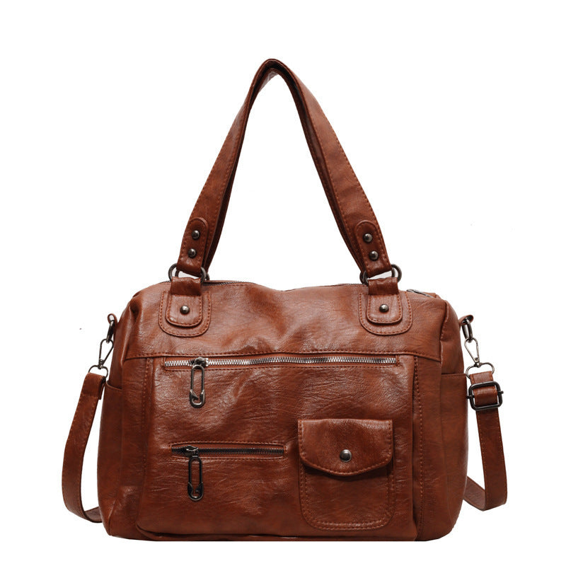 Women's Vintage Soft Leather Tote Handbag