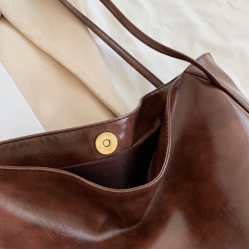 Soft Leather Large Capacity Shoulder Tote Bag