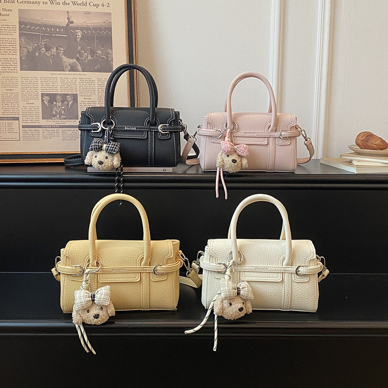 Chic Mini Faux Leather Crossbody Top Handle