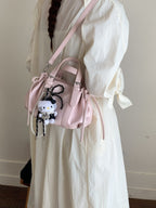Soft Leather Pleated Handbag Shoulder Crossbody Bag