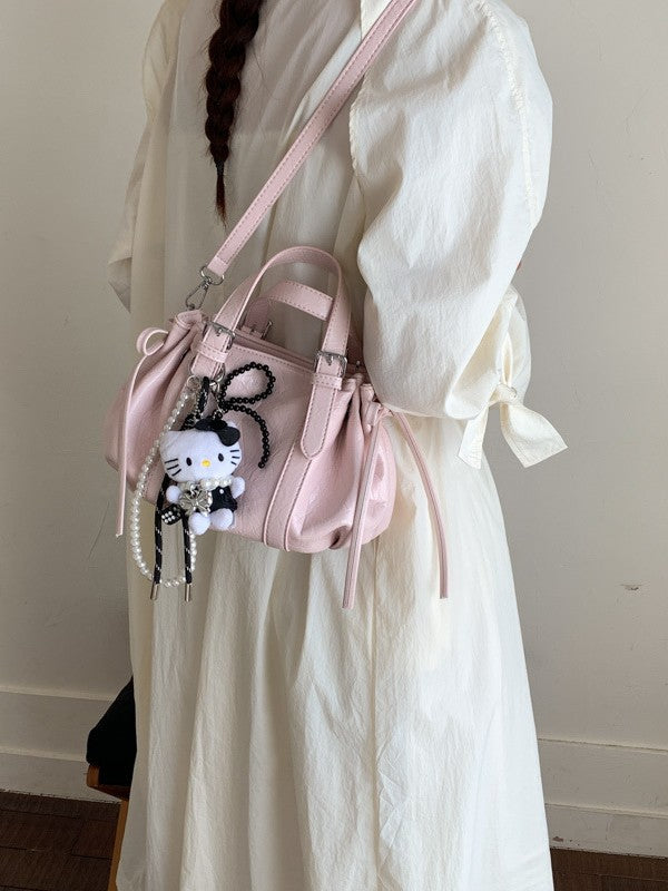 Soft Leather Pleated Handbag Shoulder Crossbody Bag