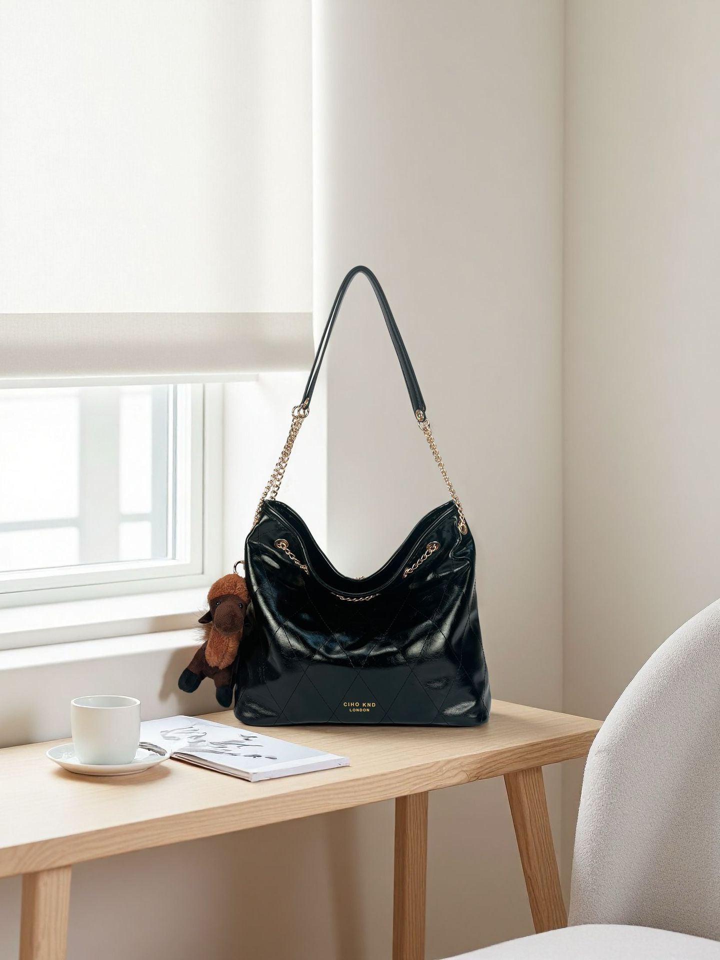 Chic Quilted Vegan Leather Shoulder Bag