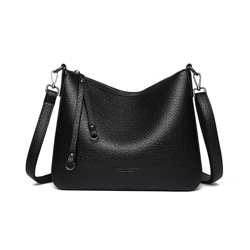 Vintage Faux Leather Commuter Shoulder Bag