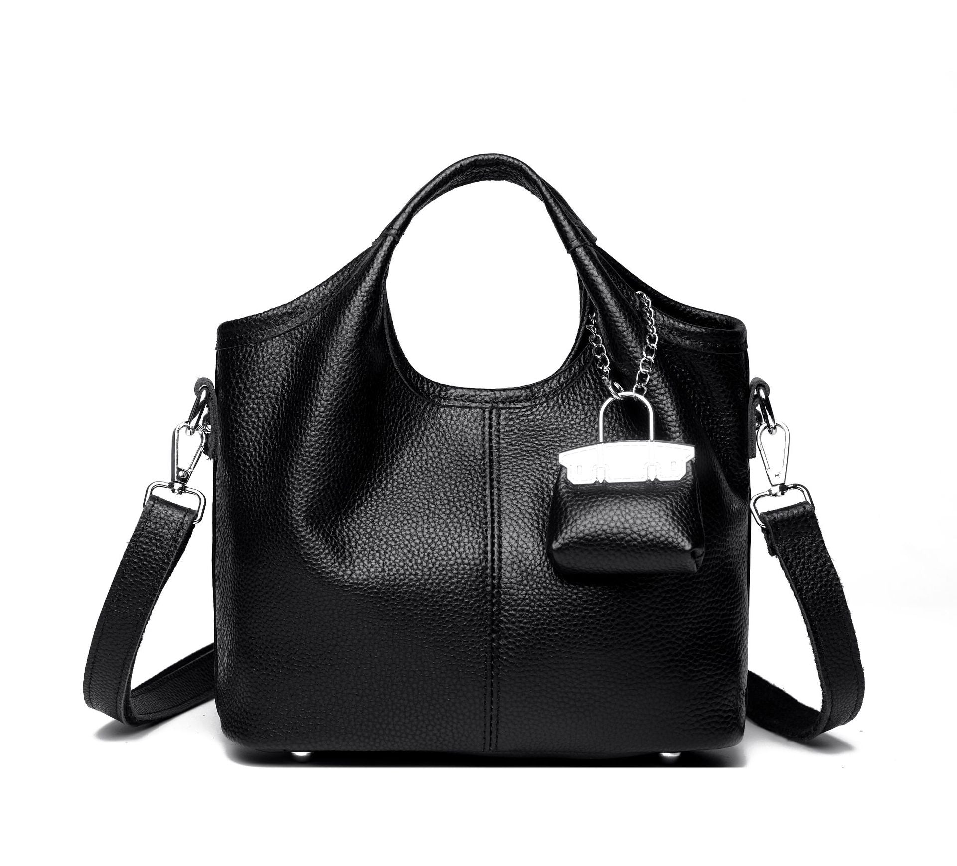 Premium Cowhide Versatile Shoulder Tote Bag