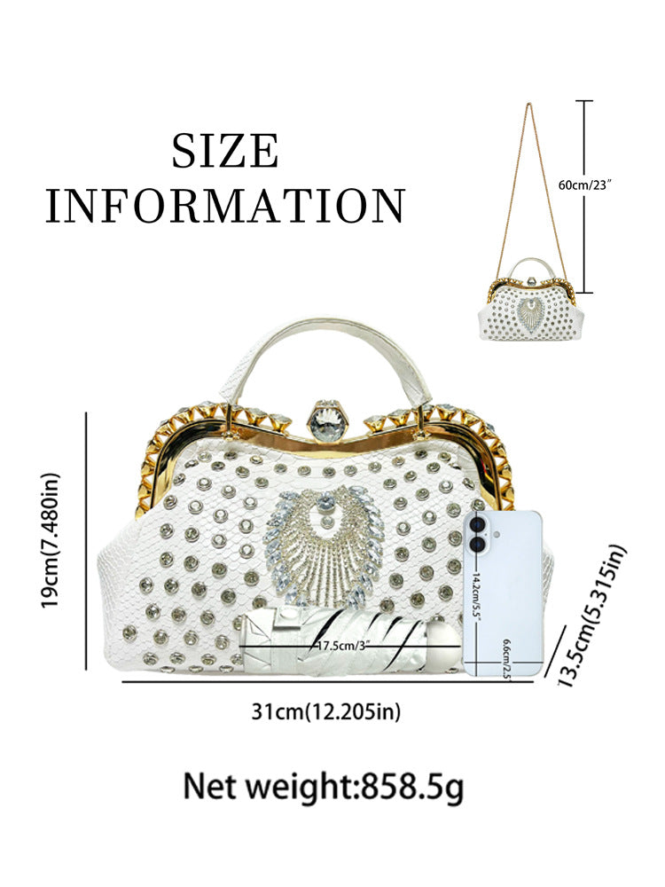 Women's Luxury Crystal Evening Clutch Bag