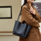 Women's Soft Leather Bucket Shoulder Bag