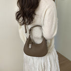 Soft Textured Vegan Leather Crescent Bag