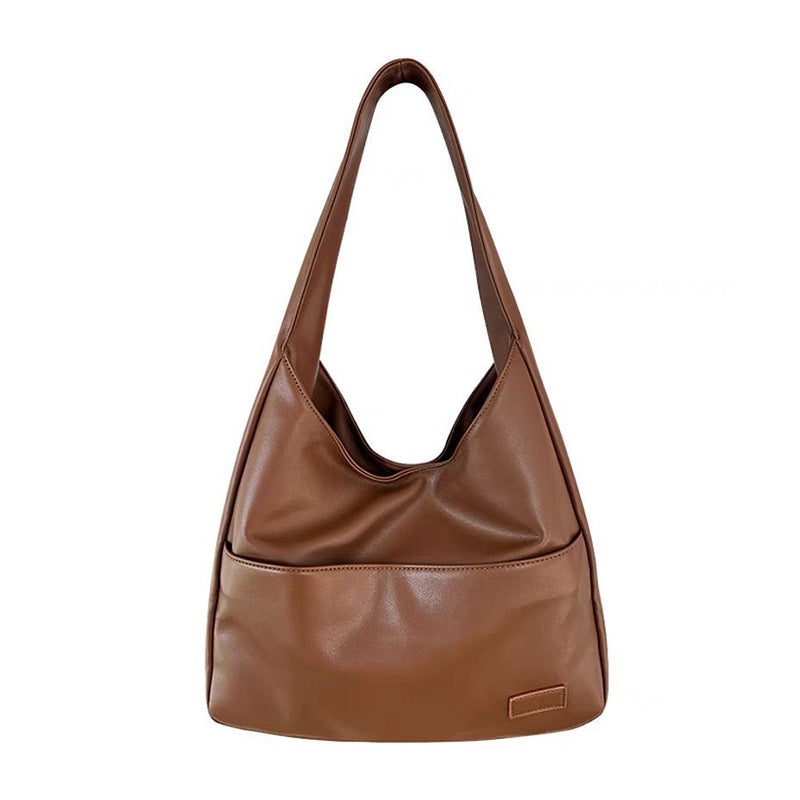 Soft Vegan Leather Large Shoulder Bag