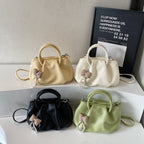 Elegant Pleated Soft Leather Shoulder Handbag