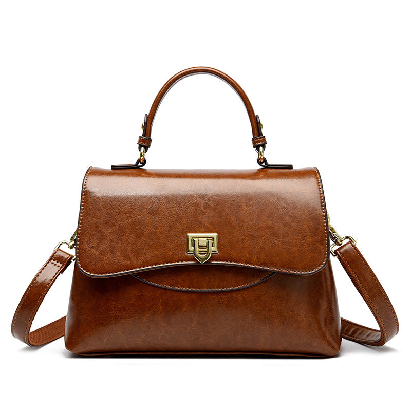 Stylish Black Vegan Leather Crossbody Handbag