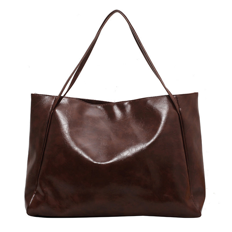 Soft Leather Large Capacity Shoulder Tote Bag