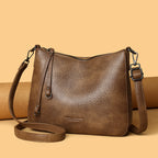 Vintage Faux Leather Commuter Shoulder Bag