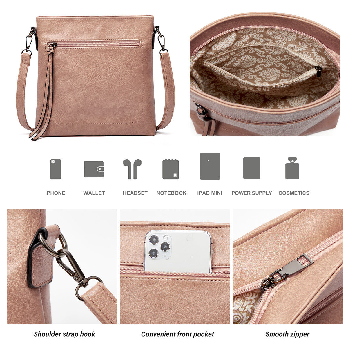 Soft Leather Tote Shoulder Bag Set
