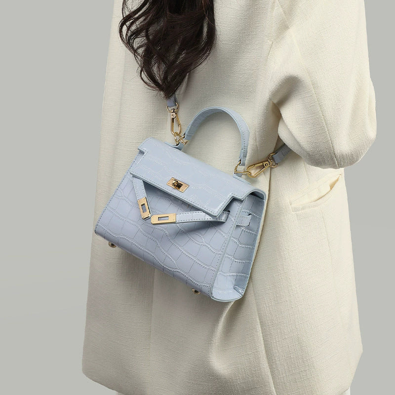 Women's Croc Embossed Genuine Leather Mini Handbag