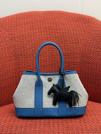 Mini Canvas Leather Garden Tote Handbag
