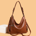 Versatile Soft Leather Tote Crossbody Shoulder Bag