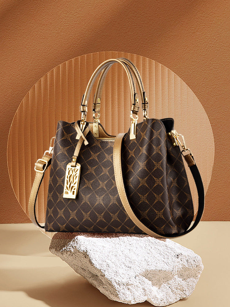 Ladies Embossed Soft Material Tote Handbag