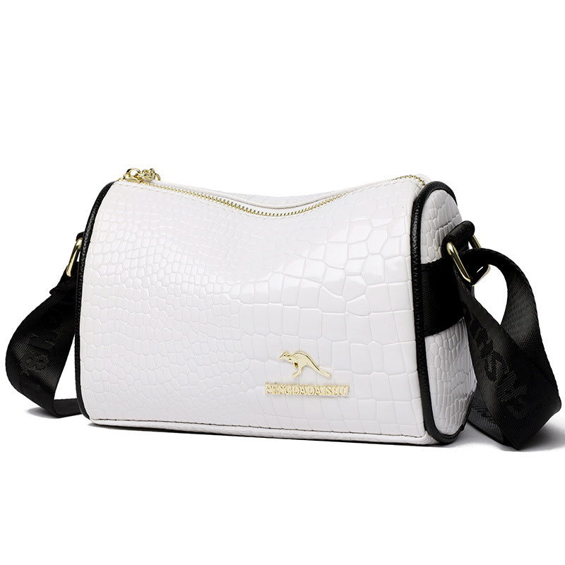 Crocodile Embossed Soft Leather Crossbody Bag