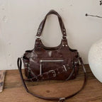 Fashion Rivet Soft Material Commuter Tote Bag