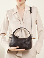 Lambskin Woven Hobo Shoulder Crossbody Bag