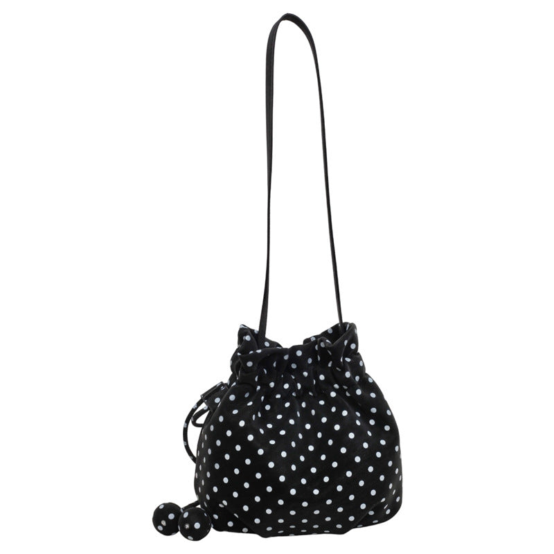 Stylish Polka Dot Drawstring Handbag