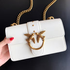 Genuine Leather Quilted Love Birds Crossbody Bag