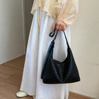 Fashion Woven Soft Leather Shoulder Tote Bag