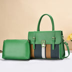 Stylish Leather Tote Bag & Pouch Set