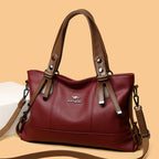 Elegant Soft Leather Large Capacity Shoulder Bag