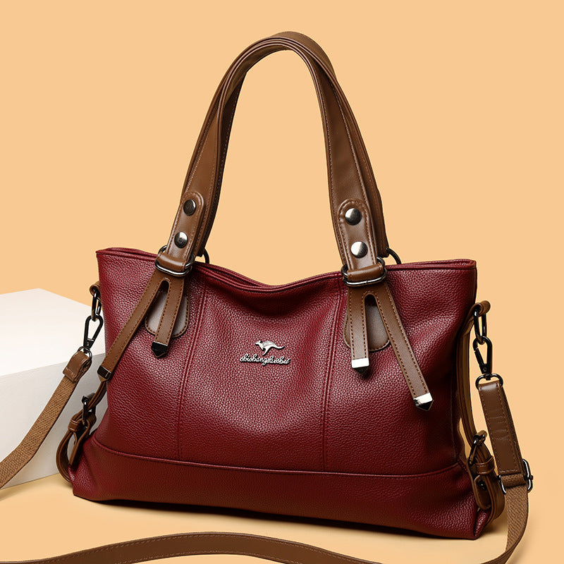 Elegant Soft Leather Large Capacity Shoulder Bag