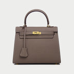 Orange Leather Kelly Top Handle Bag