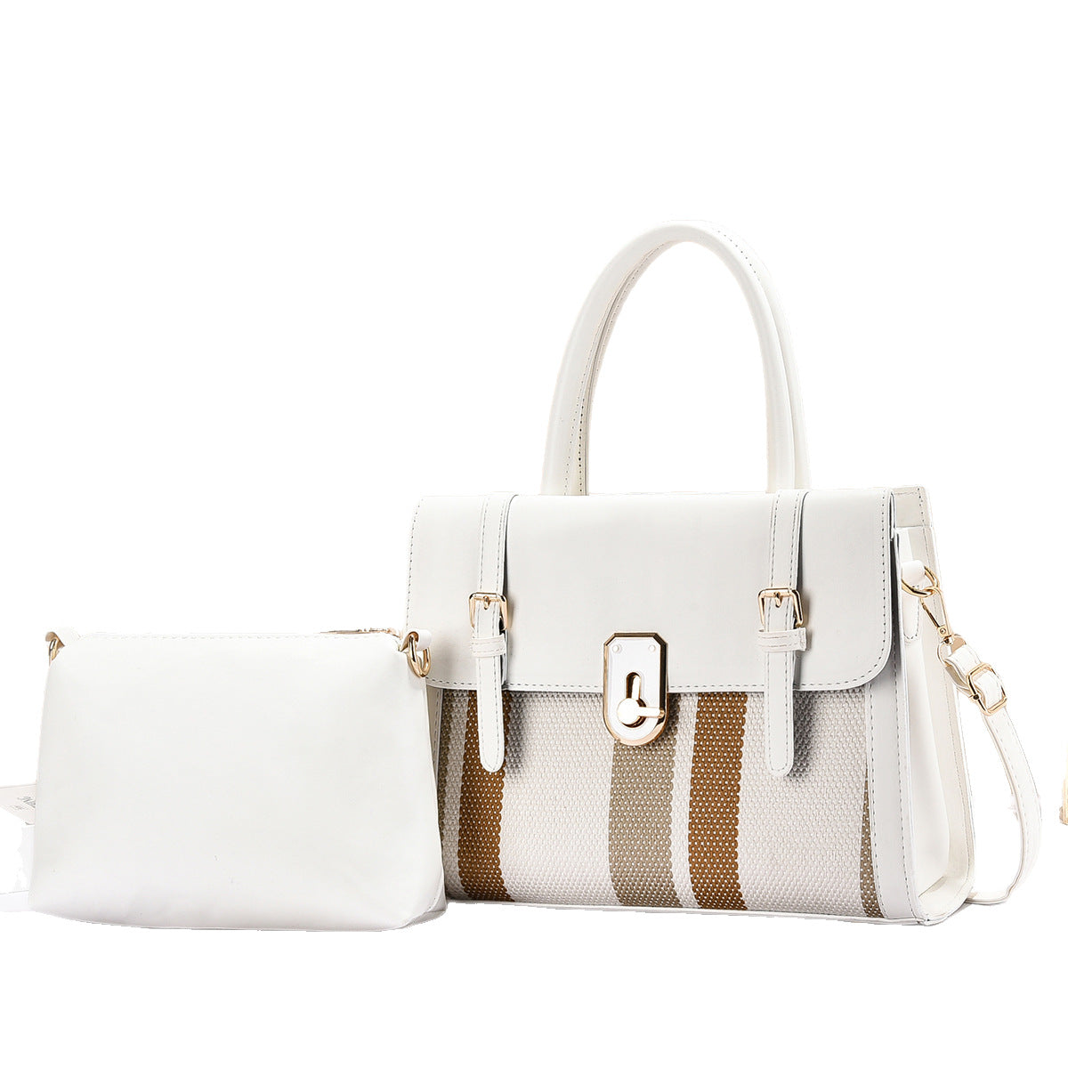 Stylish Leather Tote Bag & Pouch Set