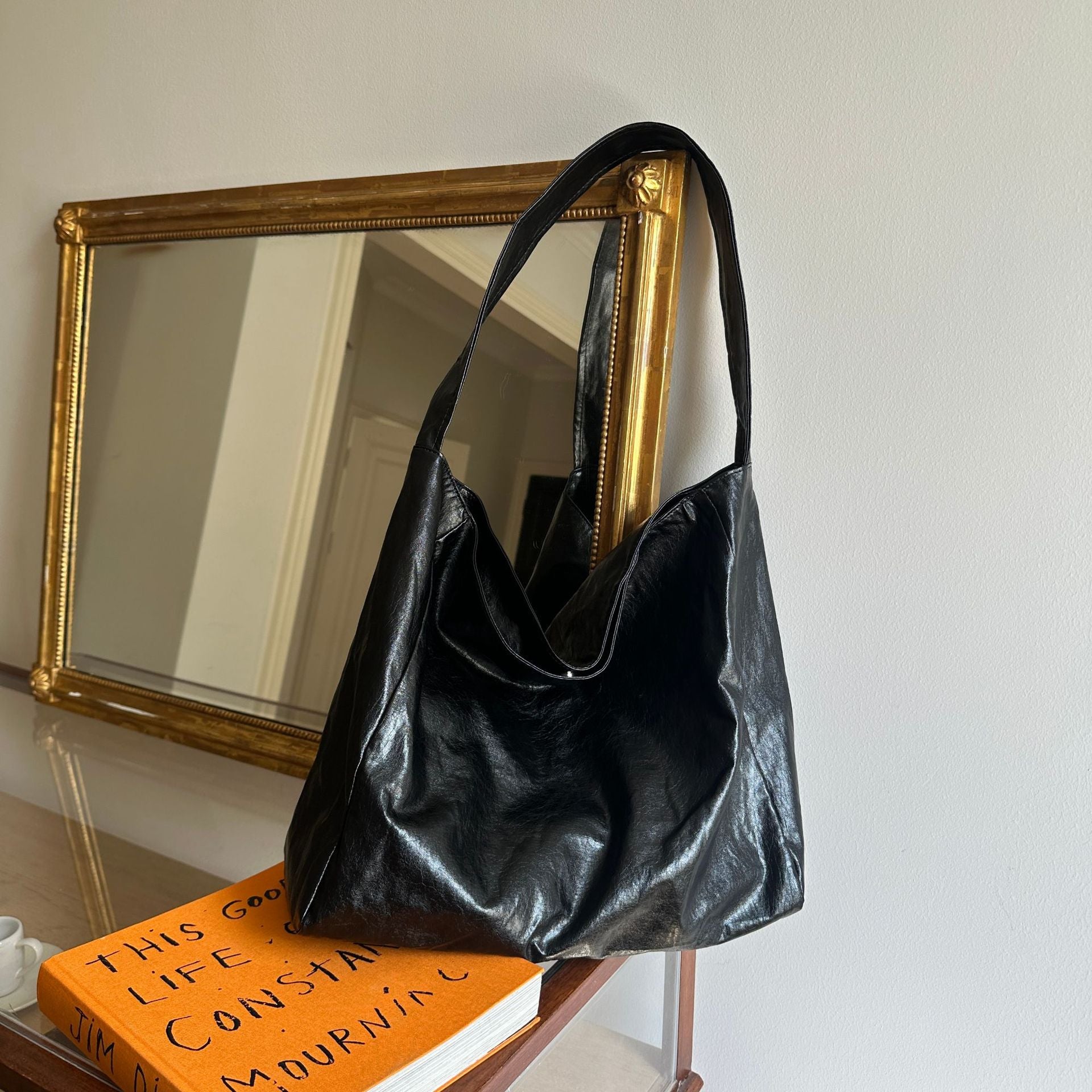Soft Faux Leather Large Capacity Shoulder Tote
