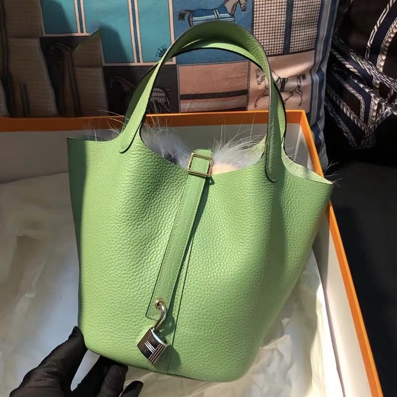 Premium Togo Leather Bucket Handbag