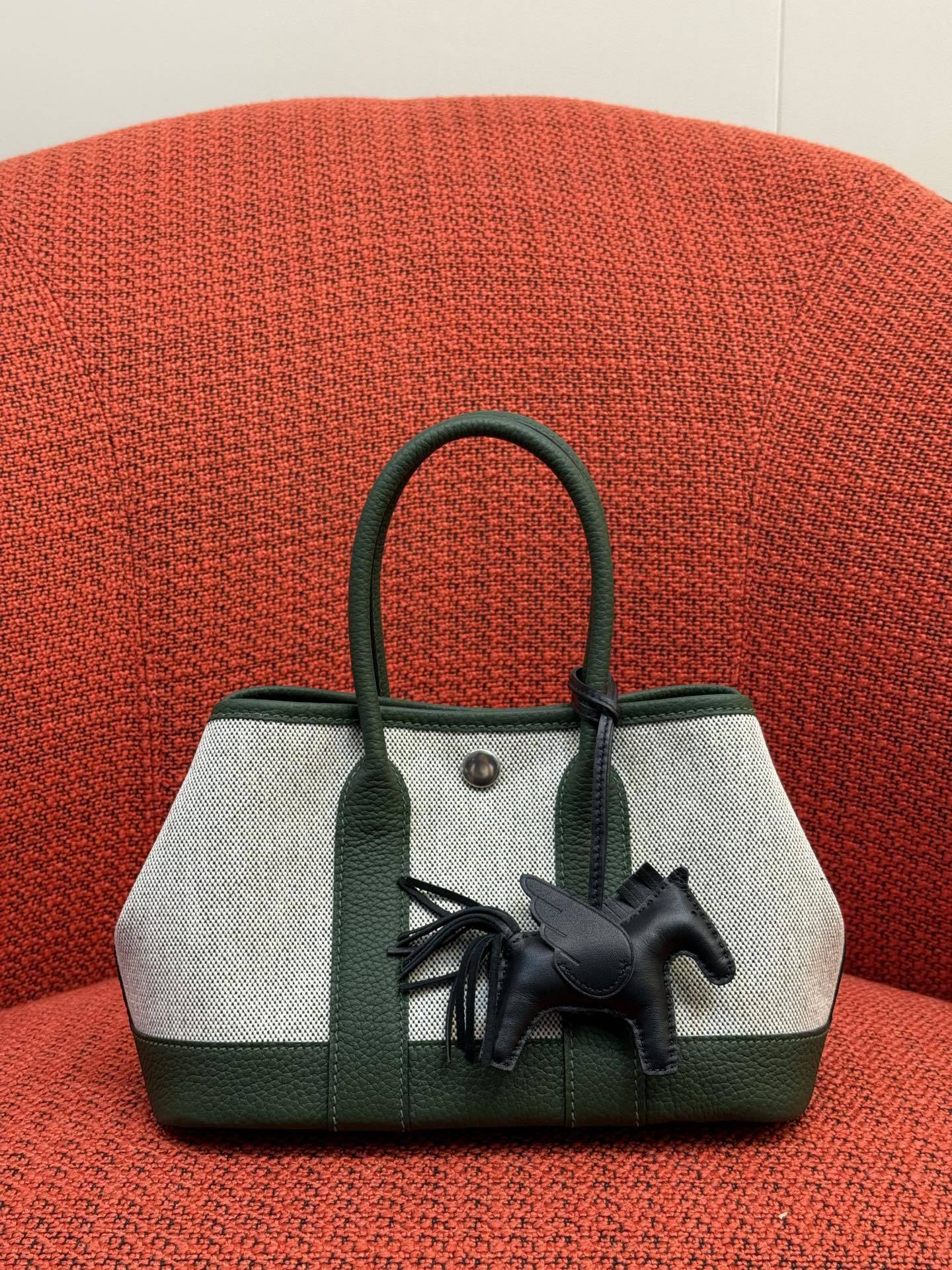 Mini Canvas Leather Garden Tote Handbag