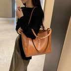 Elegant Faux Leather Large Capacity Tote Bag