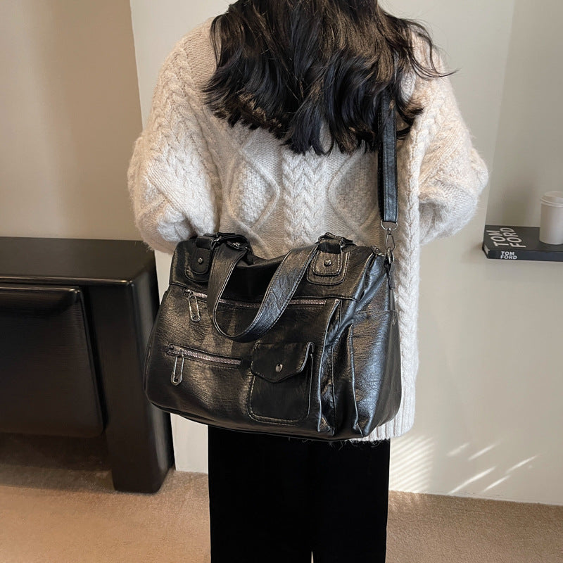 Women's Vintage Soft Leather Tote Handbag