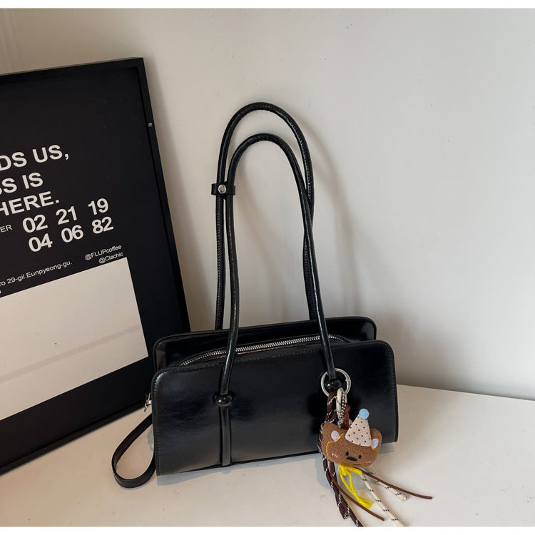 Retro Versatile Faux Leather Shoulder Handbag Women