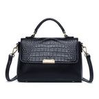 Genuine Leather Croc Embossed Handbag