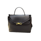 Genuine Leather Woven Tote Crossbody Bag