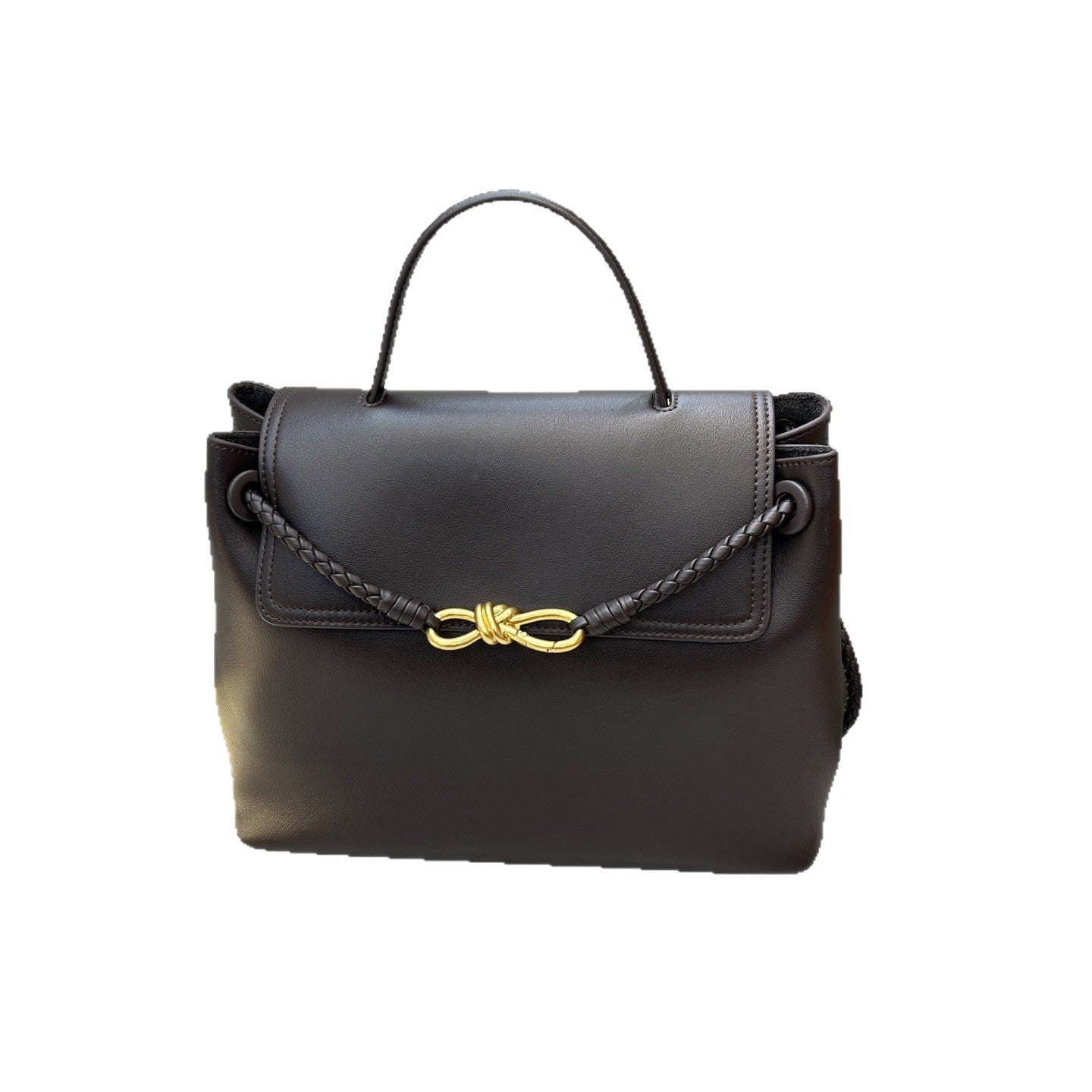 Genuine Leather Woven Tote Crossbody Bag
