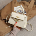 Women's Croc Embossed Genuine Leather Mini Handbag
