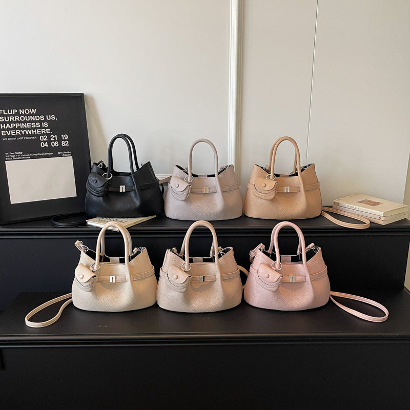 Minimalist Textured Tote Shoulder Crossbody Bag