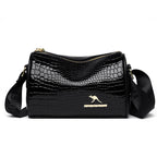 Crocodile Embossed Soft Leather Crossbody Bag