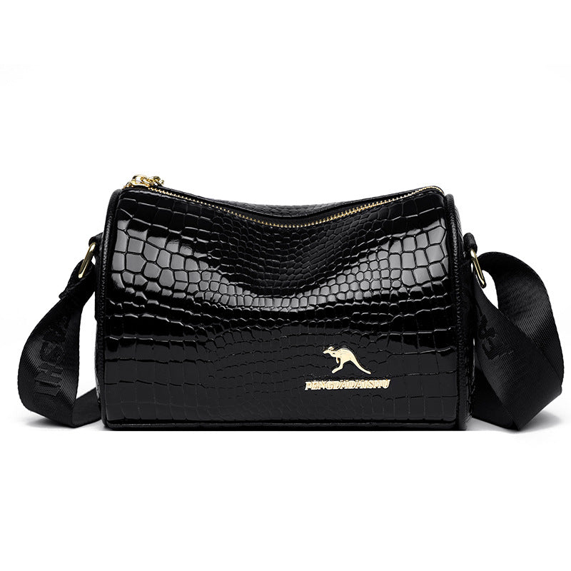 Crocodile Embossed Soft Leather Crossbody Bag