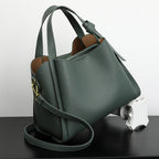 Elegant Soft Leatherette Bucket Crossbody Handbag