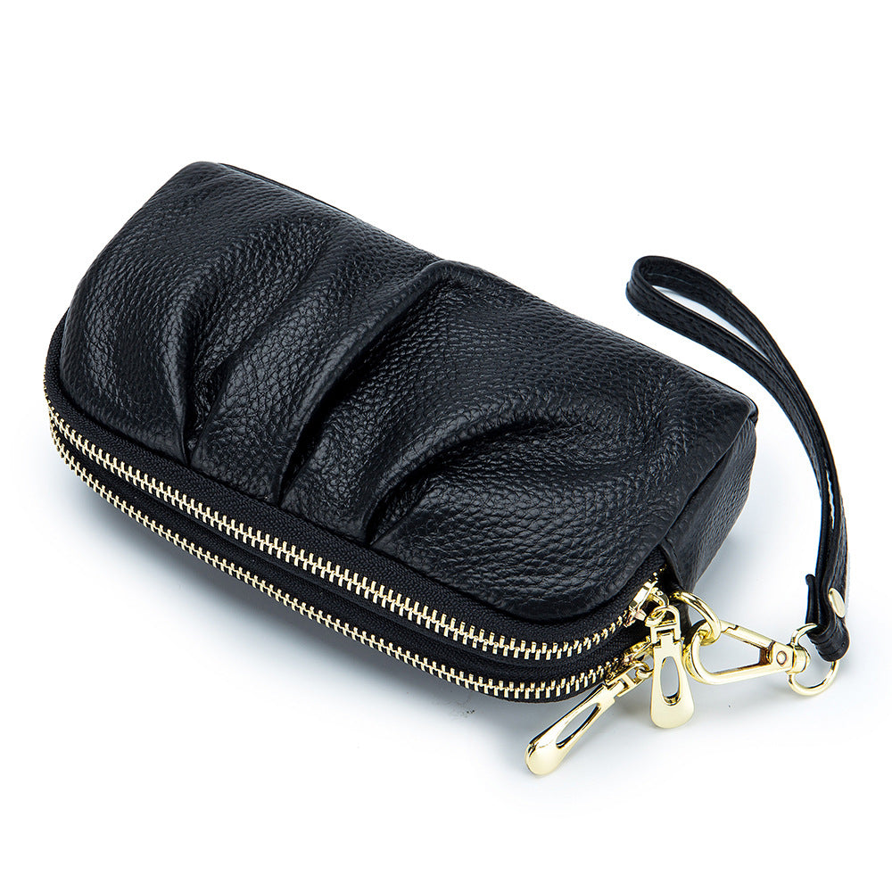 Genuine Leather Women's Wristlet Clutch Wallet